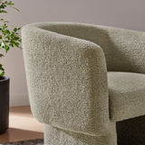 Medinaceli Boucle Fabric Barrel Accent Chair in Cork