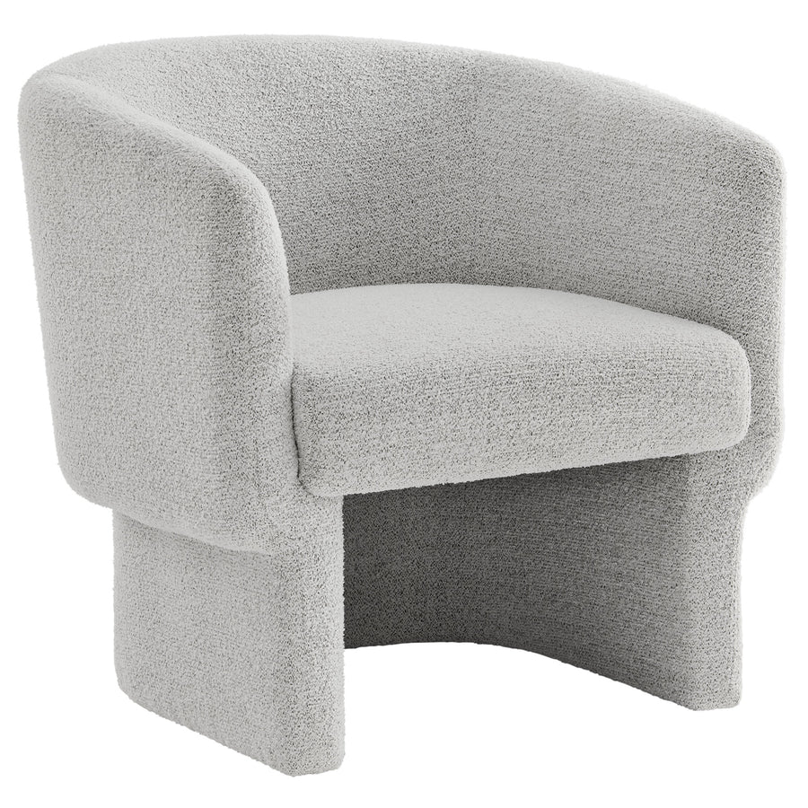 Medinaceli Boucle Fabric Barrel Accent Chair in Newsprint