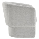 Medinaceli Boucle Fabric Barrel Accent Chair in Newsprint
