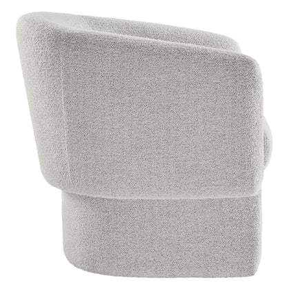 Muse Boucle Fabric Barrel Accent Chair by Furniture For America