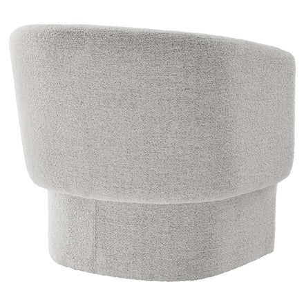 Muse Boucle Fabric Barrel Accent Chair in Newsprint
