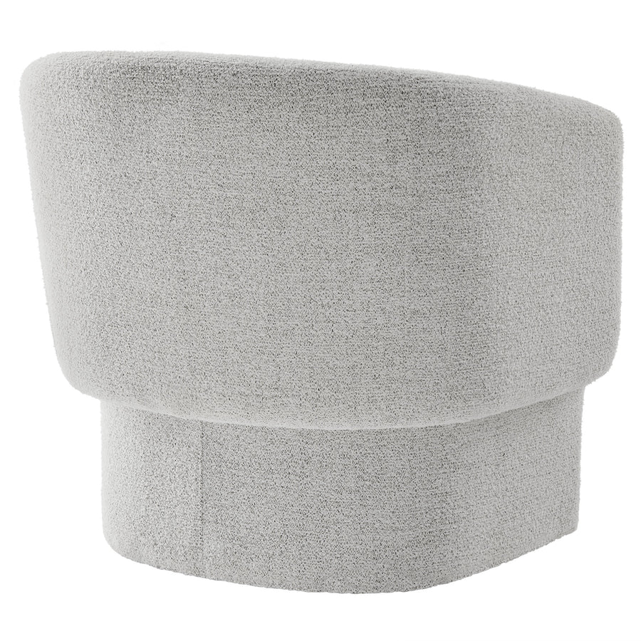 Medinaceli Boucle Fabric Barrel Accent Chair in Newsprint