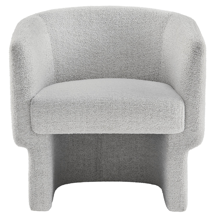 Medinaceli Boucle Fabric Barrel Accent Chair in Newsprint