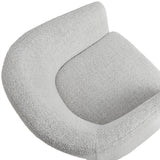 Medinaceli Boucle Fabric Barrel Accent Chair in Newsprint