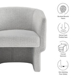 Medinaceli Boucle Fabric Barrel Accent Chair in Newsprint