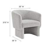 Medinaceli Boucle Fabric Barrel Accent Chair in Newsprint