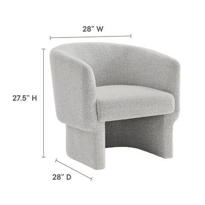 Muse Boucle Fabric Barrel Accent Chair by Furniture For America