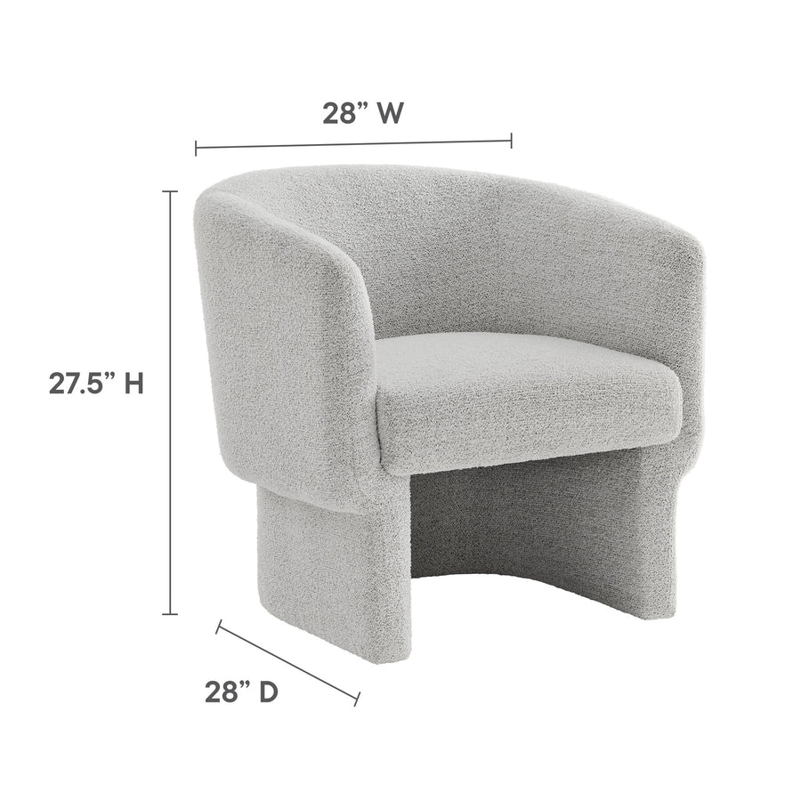 Medinaceli Boucle Fabric Barrel Accent Chair in Newsprint