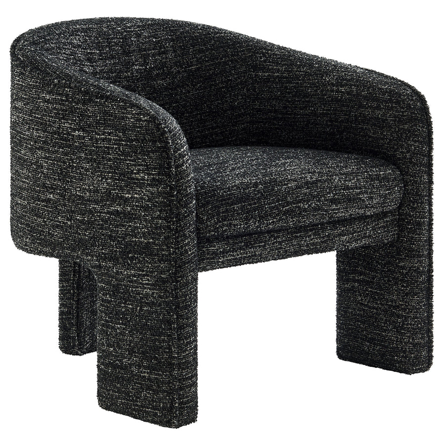 Knox Boucle Fabric Upholstered Accent Armchair in Charcoal