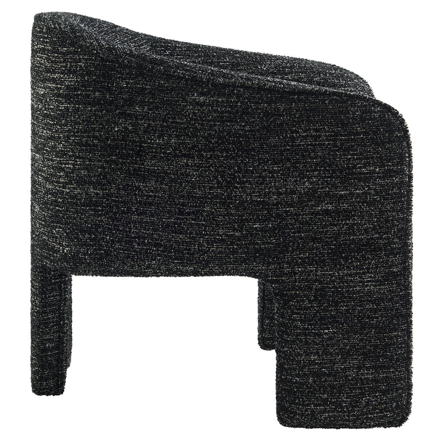 Knox Boucle Fabric Upholstered Accent Armchair in Charcoal
