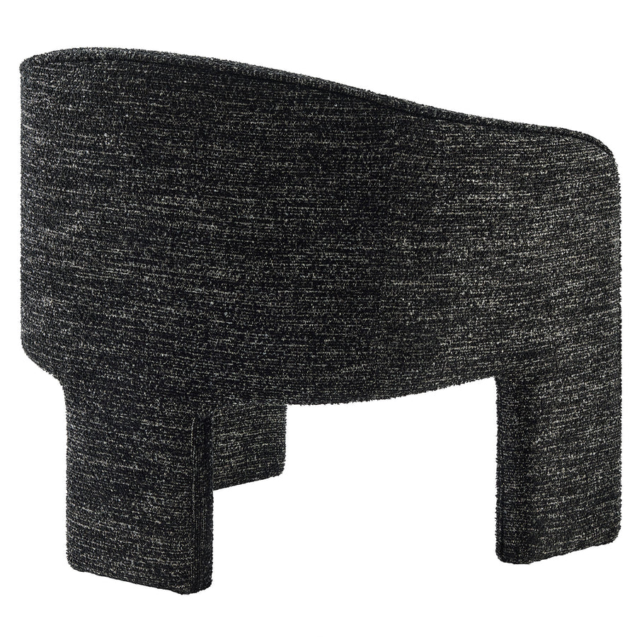 Knox Boucle Fabric Upholstered Accent Armchair in Charcoal