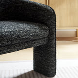 Knox Boucle Fabric Upholstered Accent Armchair in Charcoal