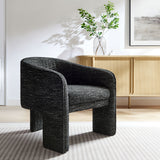 Knox Boucle Fabric Upholstered Accent Armchair in Charcoal