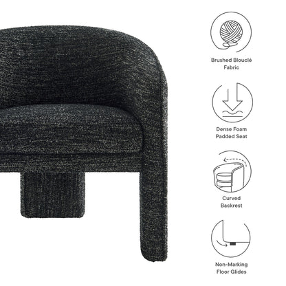 Greer Boucle Fabric Upholstered Accent Armchair by Furniture For America