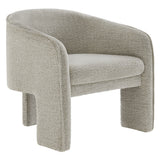 Knox Boucle Fabric Upholstered Accent Armchair in Parchment