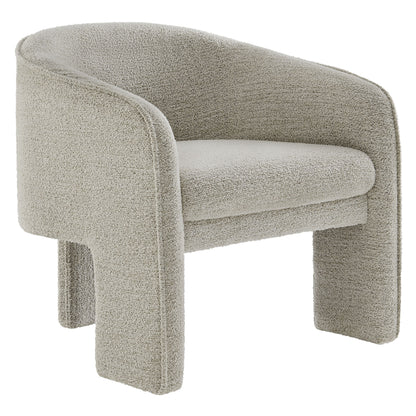 Greer Boucle Fabric Upholstered Accent Armchair by Furniture For America