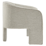 Knox Boucle Fabric Upholstered Accent Armchair in Parchment