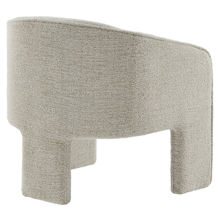 Greer Boucle Fabric Upholstered Accent Armchair in Parchment