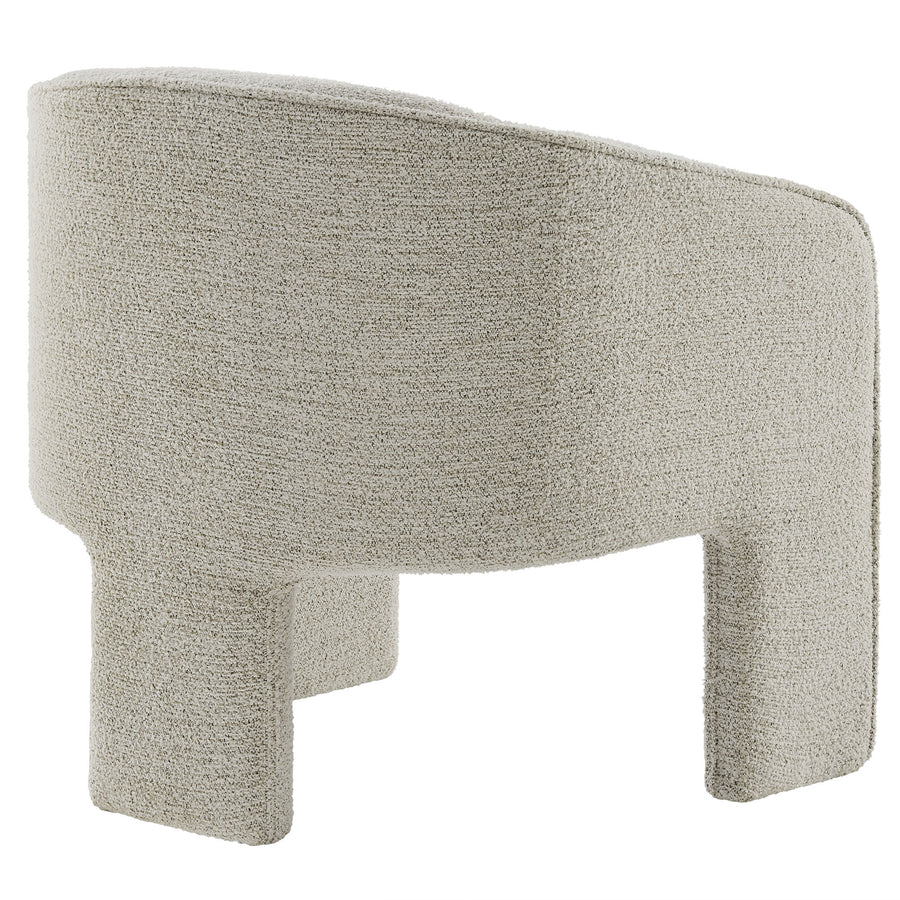 Knox Boucle Fabric Upholstered Accent Armchair in Parchment
