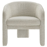 Knox Boucle Fabric Upholstered Accent Armchair in Parchment