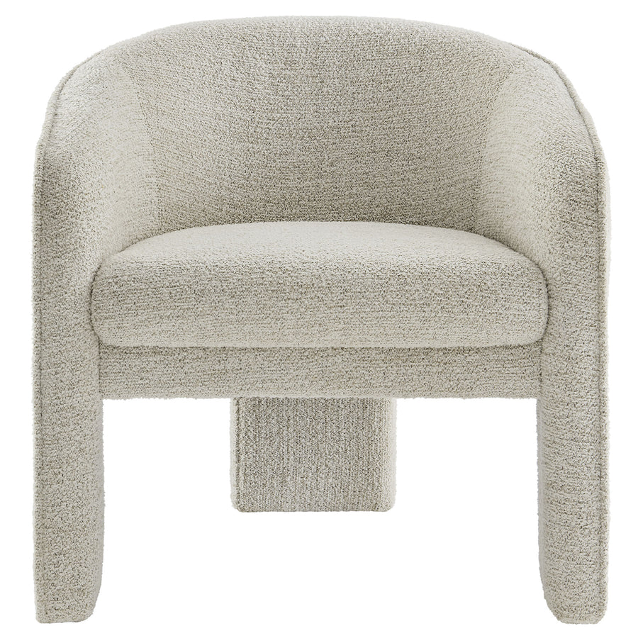 Knox Boucle Fabric Upholstered Accent Armchair in Parchment