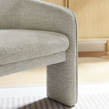 Knox Boucle Fabric Upholstered Accent Armchair in Parchment