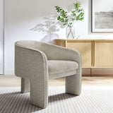Knox Boucle Fabric Upholstered Accent Armchair in Parchment