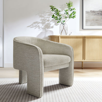 Greer Boucle Fabric Upholstered Accent Armchair by Furniture For America