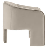 Knox Performance Velvet Upholstered Accent Armchair in Almond