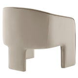 Knox Performance Velvet Upholstered Accent Armchair in Almond