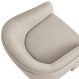 Knox Performance Velvet Upholstered Accent Armchair in Almond