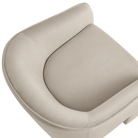 Greer Performance Velvet Upholstered Accent Armchair in Almond