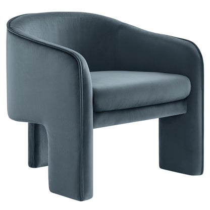 Greer Performance Velvet Upholstered Accent Armchair by Furniture For America