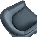 Knox Performance Velvet Upholstered Accent Armchair in Cadet Blue