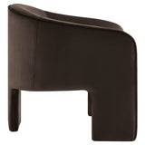 Knox Performance Velvet Upholstered Accent Armchair in Chocolate Brown
