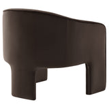 Knox Performance Velvet Upholstered Accent Armchair in Chocolate Brown