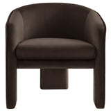 Knox Performance Velvet Upholstered Accent Armchair in Chocolate Brown