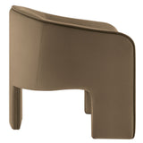 Knox Performance Velvet Upholstered Accent Armchair in Taupe