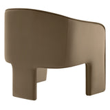Knox Performance Velvet Upholstered Accent Armchair in Taupe
