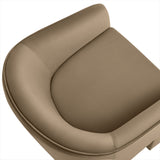 Knox Performance Velvet Upholstered Accent Armchair in Taupe