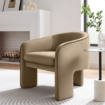 Greer Performance Velvet Upholstered Accent Armchair by Furniture For America