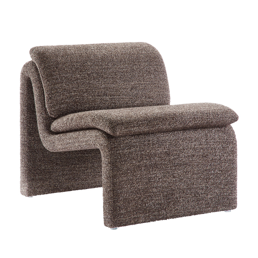 Begur Boucle Upholstered Armless Accent Chair in Antique
