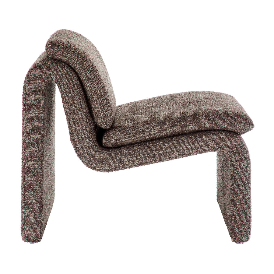 Begur Boucle Upholstered Armless Accent Chair in Antique