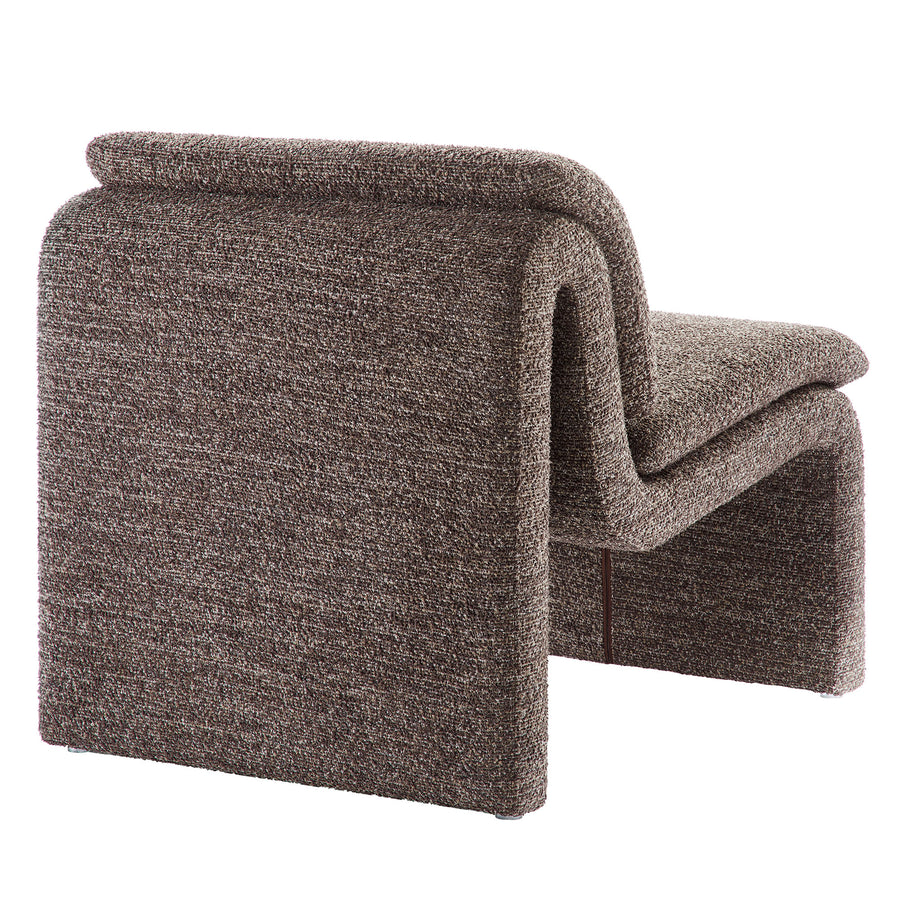 Begur Boucle Upholstered Armless Accent Chair in Antique