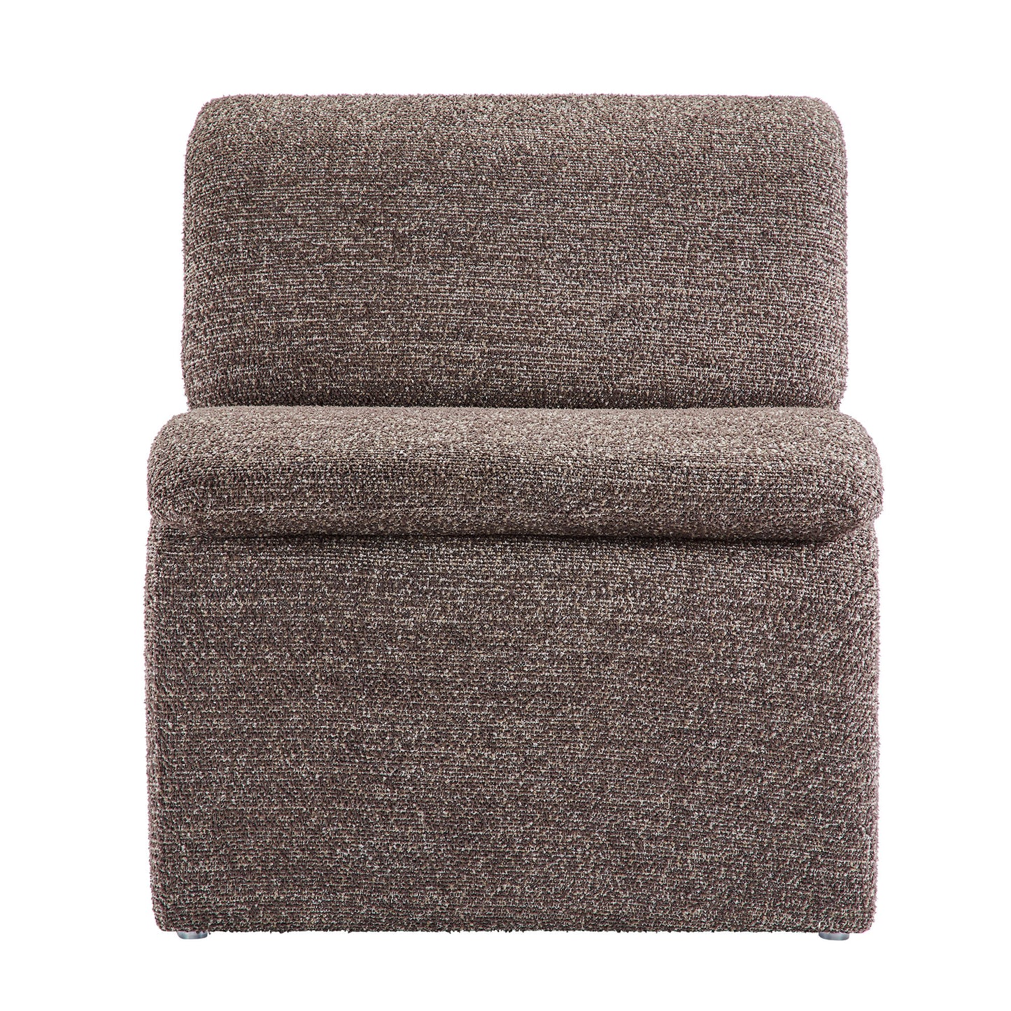 Lume Boucle Upholstered Armless Accent Chair by Furniture For America