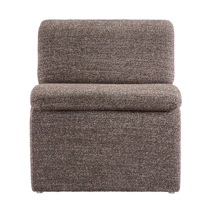 Lume Boucle Upholstered Armless Accent Chair by Furniture For America