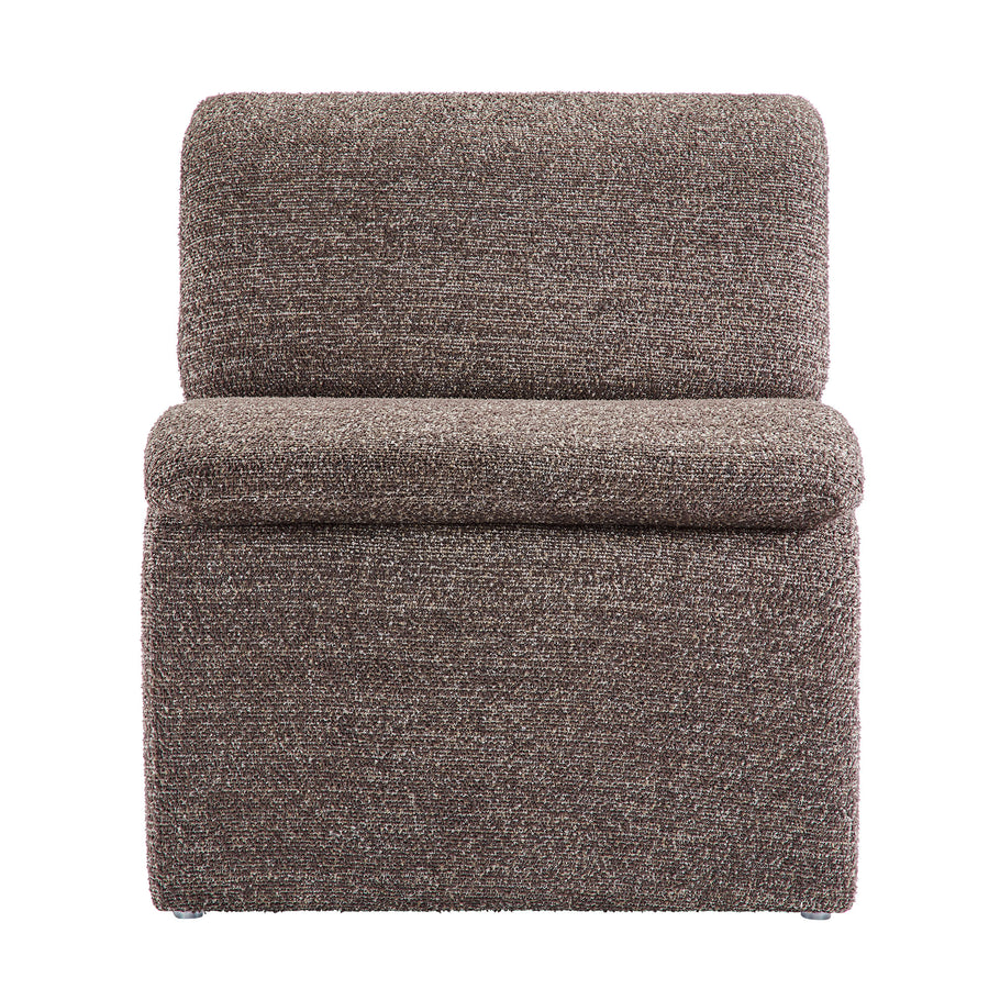 Begur Boucle Upholstered Armless Accent Chair in Antique
