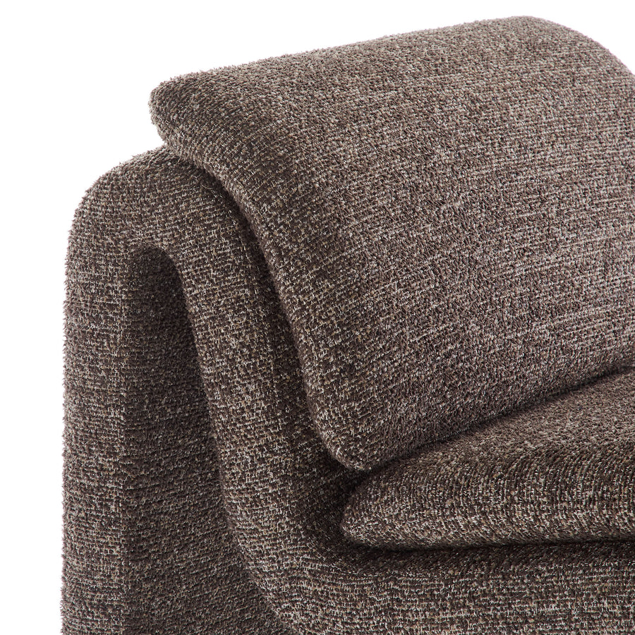 Begur Boucle Upholstered Armless Accent Chair in Antique