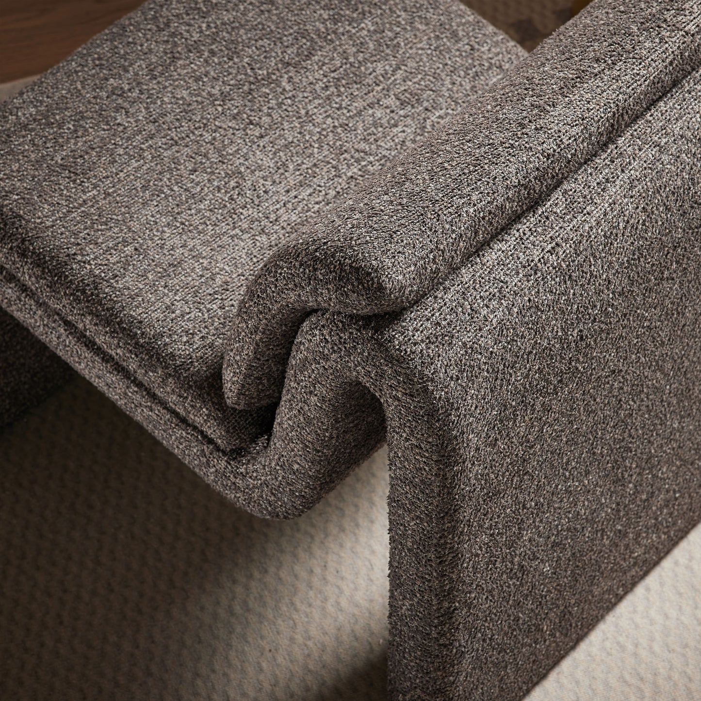 Lume Boucle Upholstered Armless Accent Chair by Furniture For America
