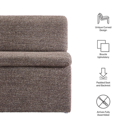 Lume Boucle Upholstered Armless Accent Chair by Furniture For America